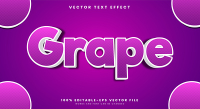 Grape 3d editable text style Template ecology