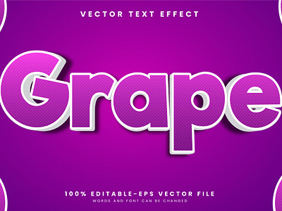 Grape 3d editable text style Template ecology