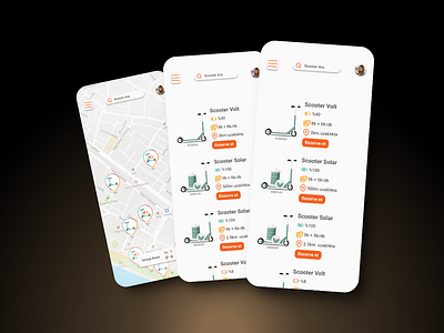 Scooter App app branding design figma map mobile scooter travel ui ux