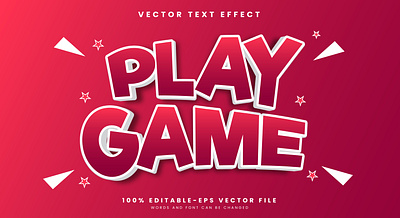 Play Game 3d editable text style Template font effect