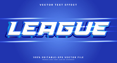 League 3d editable text style Template editable