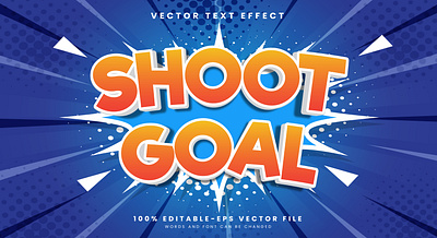 Shoot Goal 3d editable text style Template customizable