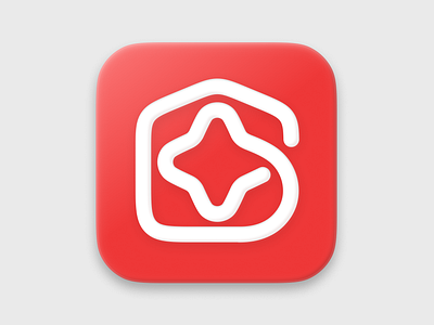 App Icon Design House + Star appicon branding graphic design house icon logo red star