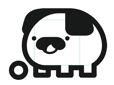 Cute modern pug puppy pet ready-made logo logomark design 3d anhdodes animation branding design graphic design illustration logo logo design logo designer logodesign minimalist logo minimalist logo design motion graphics ui