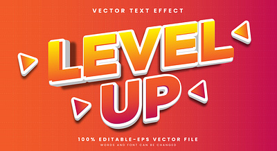 Level Up 3d editable text style Template game