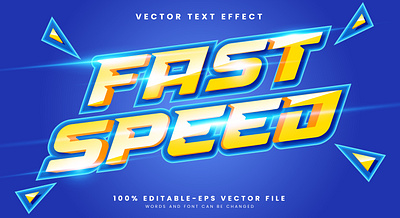 Fast Speed 3d editable text style Template glow