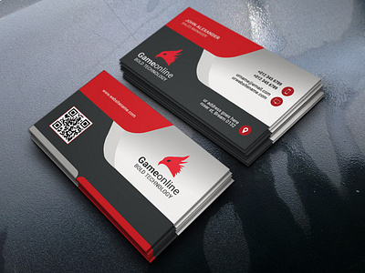 Black Red Combination Business Card Design graphic design