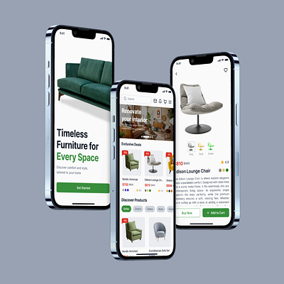 FurniSpace - E-commerce App app branding design ecommerce graphic design illustration mobileapp ui uiux ux