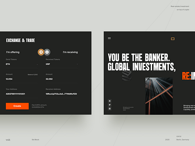 exchange & trade clean crypto dashboard exchange investment real estate saas simple ui voit xandovoit