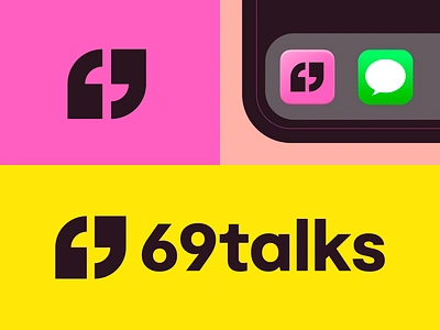 69talks | Logo design app icon app logo branding couple dictionary education letters logo design pink saas branding school sex app tech visual identity