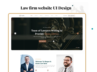 Clean Law Firm Website UI Design lawfirmui lawfirmwebsite lawyerwebsite legalservices legalui moderndesign responsiveui uxdesign webdesign