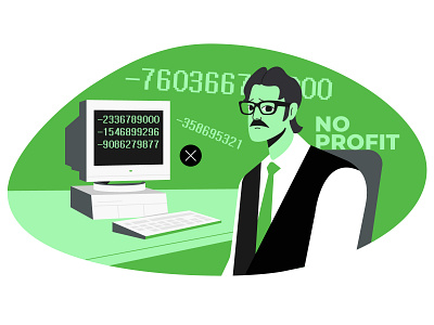 Office worker character computer employee finance illustration man office vector worker