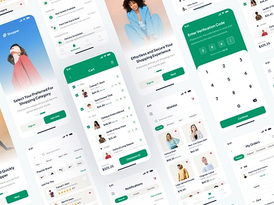 Shopper - Ecommerce Mobile App app app design b2c buy cart clean ecommerce figma community marketplace mobile mobile app mobile design modern purchase retail sell shopping ui ui8 uikit