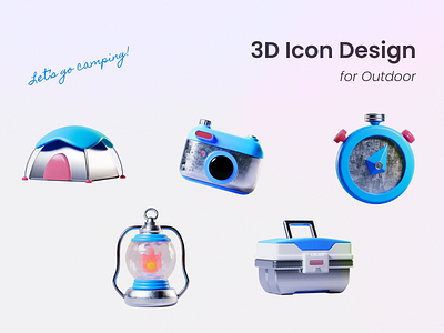 3D icon for outdoor/ camping 3d 3d illusration 3dicon blender camp design icon illustration lifestyle model outdoor render ui