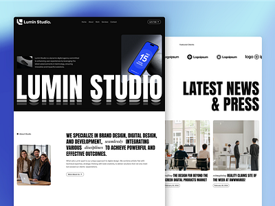 Lumin Creative Agency Website agency agency website branding creative creative agency creative direction design design agency digital agency figma framer identity landing page modern portfolio website studio ui ux web design webflow