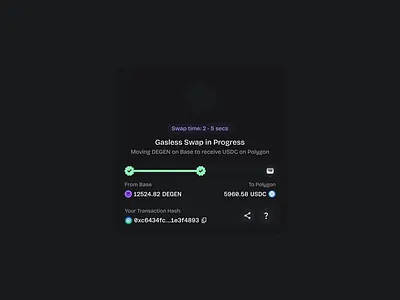 Bungee In-flight animation animation blockchain bridge crypto interaction swap transfer web3 design