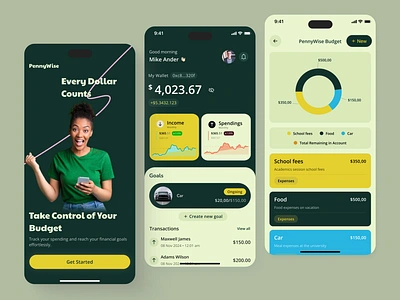 PennyWise - Budget & Expense Tracker App app design budget budget app credit design expense finance fintech fintech app goal invest loan mobile mobile app mobile application money management tracker ui design uiux ux design