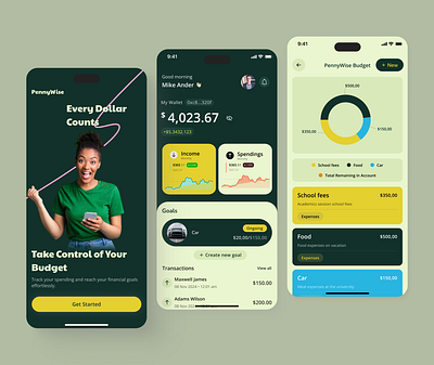 PennyWise - Budget & Expense Tracker App app design budget budget app credit design expense finance fintech fintech app goal invest loan mobile mobile app mobile application money management tracker ui design uiux ux design