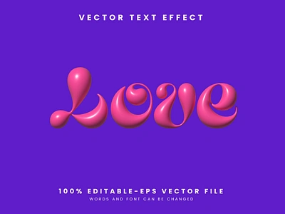 Love 3d editable text style Template emotion