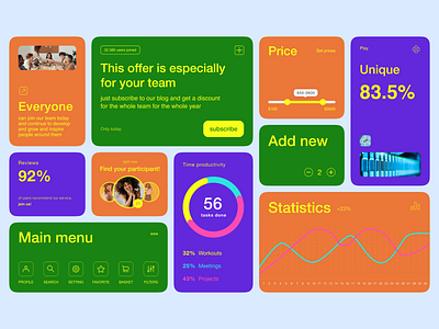 UI/UX cards for the product statistics platform bright card cards clear design figma interface mainmenu mobile price product service statistics ui userfriendly ux vivid web website