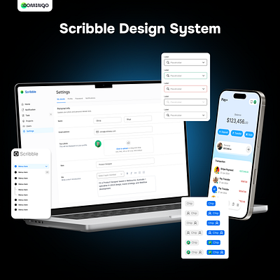 Scribble DS By Domingo clean design component library creative process design system interactive design mobile design typography system ui design user interface ux design web design