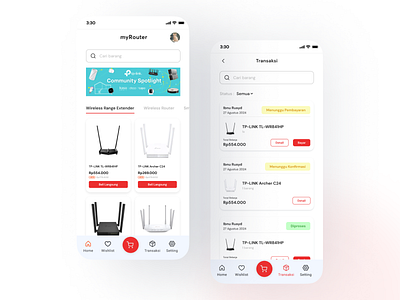 myRouter - Router Marketplace design light mode ui ux