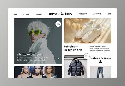 Elegance In Motion w/ Nuvola & Fiore design minimal ui ux web