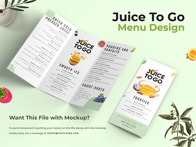 Menu Brochure brochure flyer fresh juice menu mockup poster psd template