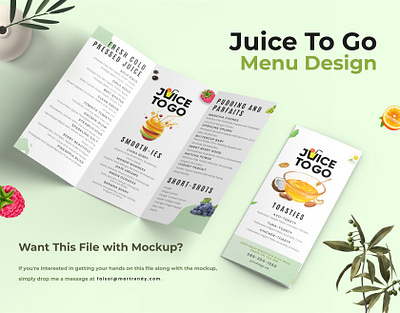 Menu Brochure brochure flyer fresh juice menu mockup poster psd template