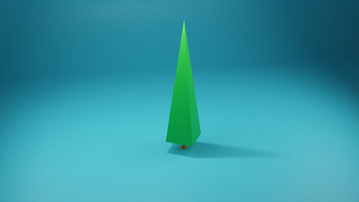 Minimalist 3D Green Pyramid Tree on Blue Background 3d modeling portfolio anuhas sathsara design blue gradient background dribbble 3d portfolio geometric tree design green pyramid tree low poly tree model minimalist 3d tree modern 3d nature art nature inspired 3d art