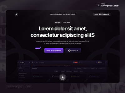 Cluher Finance Landing Page Design adobe xd figma finance dashboard finance design finance landing interface landing landing page landing page design purple design purple landing purple website ui ui design ui ux ui ux design ux ux design website website design