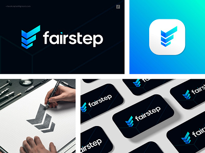 Fairstep - Marketing Logo, Finance Logo, Payment Logo, bank Logo advertising bank logo brand guidelines brand identity branding business logo creative logo design gradient letter logo logo logo design logos marketing marketing agency modern logo tech tech agency tech logo tech technology