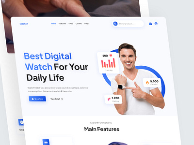 Smartwatch Landing Page apple watch apple watch design clock cpdesign creative designer ecommerce website eshop gadget gear landing page luxury watches online shop people smart watch smart watch website smart world trending wearable web design