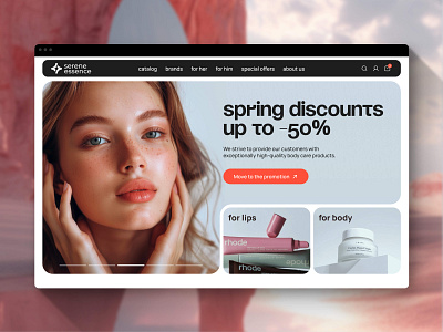 Cosmetics | Ecommerce Website beauty brand identity branding cosmetics store cosmetology design ecom ecommerce face care identity online shop personal care product page design self care startup ui ux web website website design