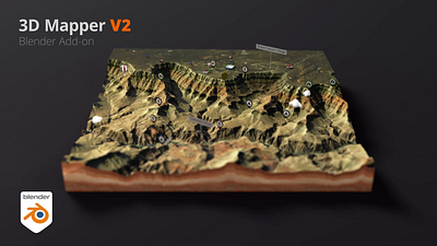 Blender Add-on - 3D Mapper v2 3d 3d map add on addon animation blender generator grand canyon map map maker plugin relief