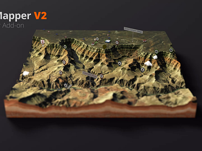 Blender Add-on - 3D Mapper v2 3d 3d map add on addon animation blender generator grand canyon map map maker plugin relief