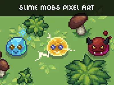 Pixel Art Slime Enemies Top-Down Sprite Pack 2d art asset assets character game game assets gamedev illustration indie indie game mmorpg pixel pixelart pixelated rpg set sprites spritesheet top down