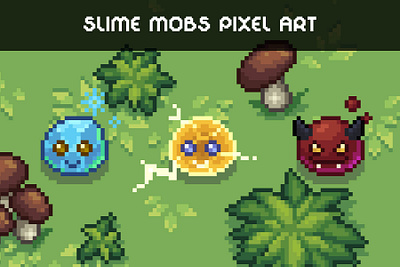 Pixel Art Slime Enemies Top-Down Sprite Pack 2d art asset assets character game game assets gamedev illustration indie indie game mmorpg pixel pixelart pixelated rpg set sprites spritesheet top down