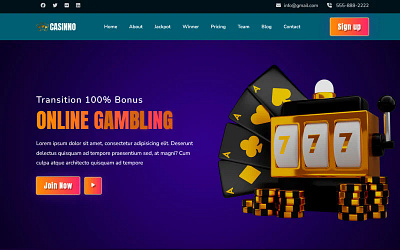 Casinno - Online Gambling & Casino HTML5 Landing Page Template animation branding design flat illustration logo minimal typography ui website