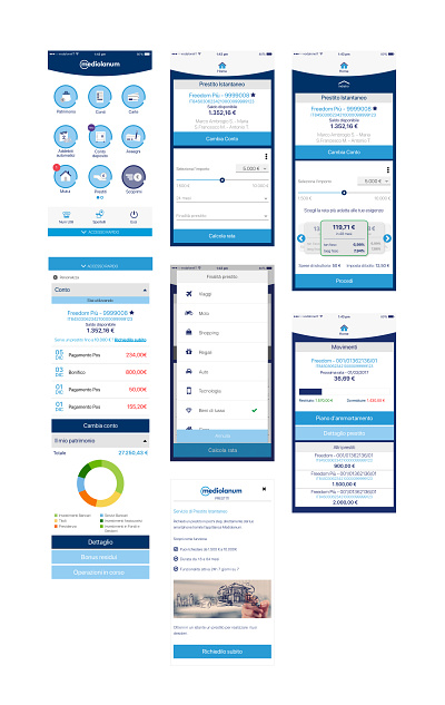 Prestito Istantaneo App - Banca Mediolanum app ui user interface