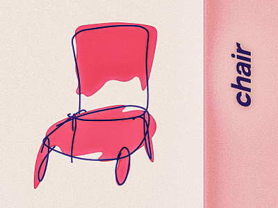 chair illustration illustrator line drawing pastel photoshop