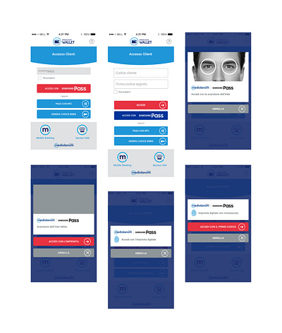 Mediolanum Wallet App - Banca Mediolanum app ui user interface