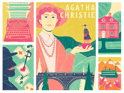 Famous Writers Illustrations: Agatha Christie art books design design studio digital art digital illustration digital painting education graphic design history illustration illustrator reading writer writing