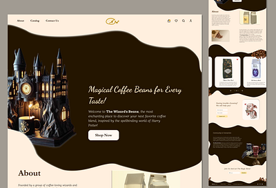 "Harry Potter" Coffee Shop Website design graphic design ux web design