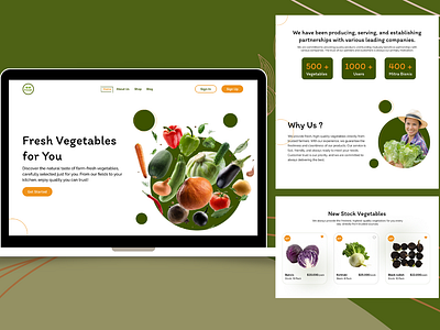 Design Web Vegetables design farmer garden landing page ui vegetables web design