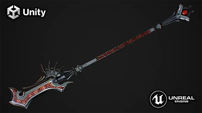 Fantasy-Waffenstab 3D-Modell 3d 3d model fantasy weapon staff unity unreal engine