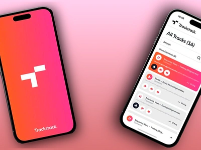 TRACKSTACK - Music Player App album app application audio audio player design minimal mobile mobile app modern music music app music application music platform music player playlist podcasts song sound streaming