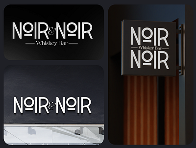 NOIR&NOIR bar logo branding logo restaurant typeface logo