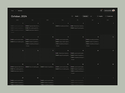 Taskflow Calendar calendar design insights ui ux