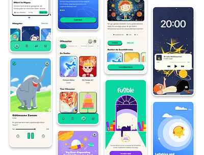 Funble App - Bedtime Books App for Kids bedtime book kids mobileapp product design ui